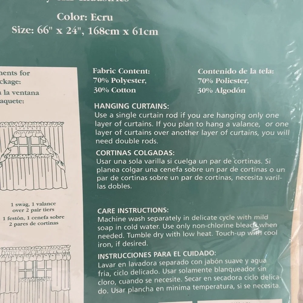 Classic Old Style Ashley Taylor Ecru Tier Window Curtain